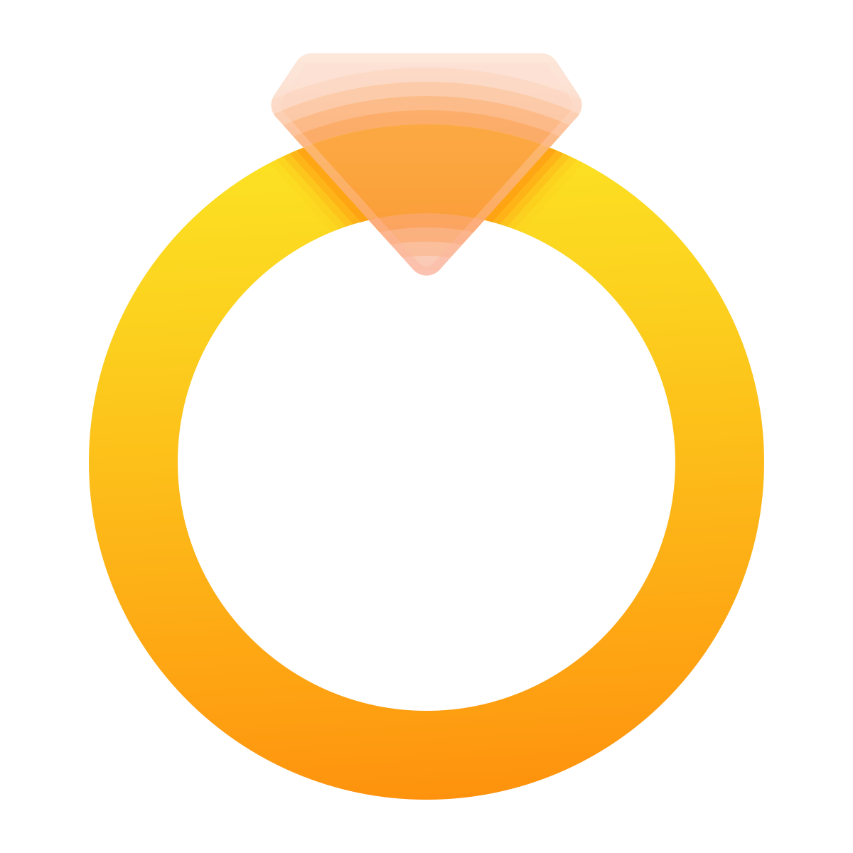 glassmorphism style diamond ring icon