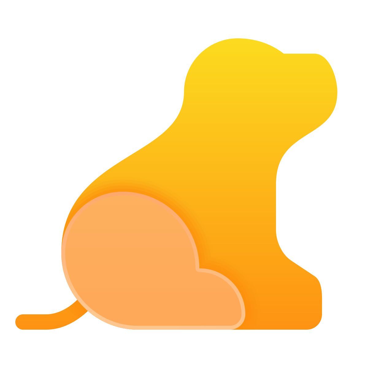 glassmorphism style dog icon