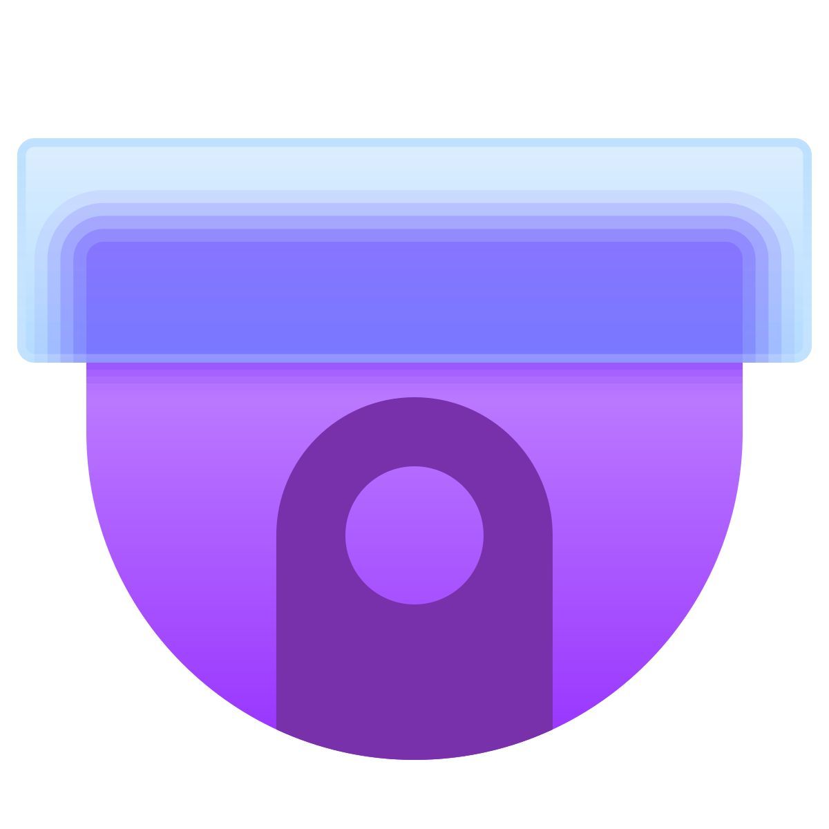 glassmorphism style caméra dôme icon