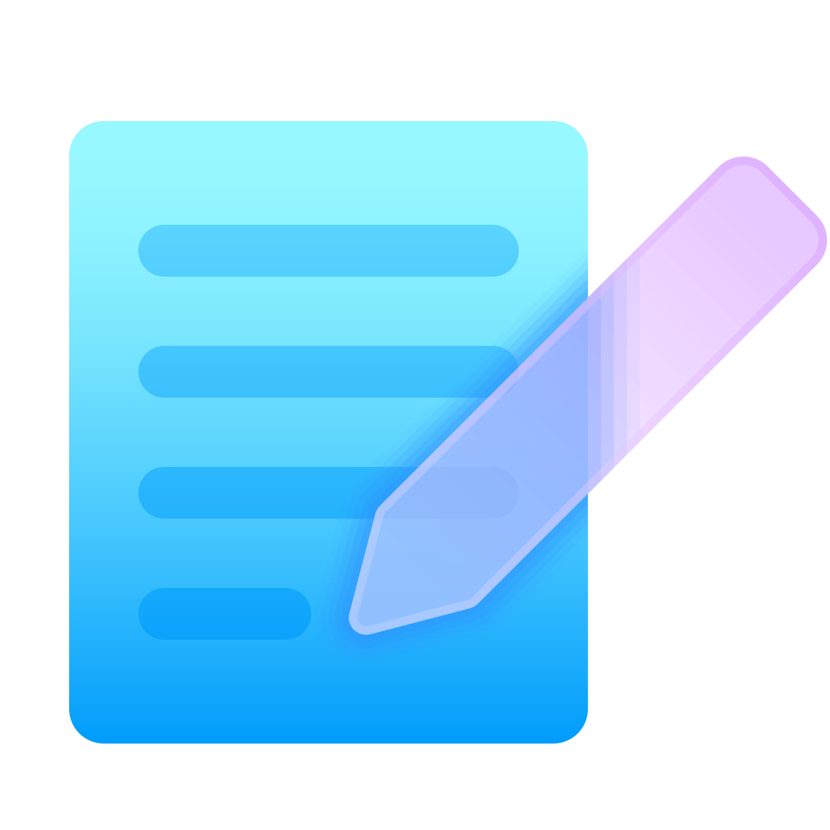 glassmorphism style edit file icon