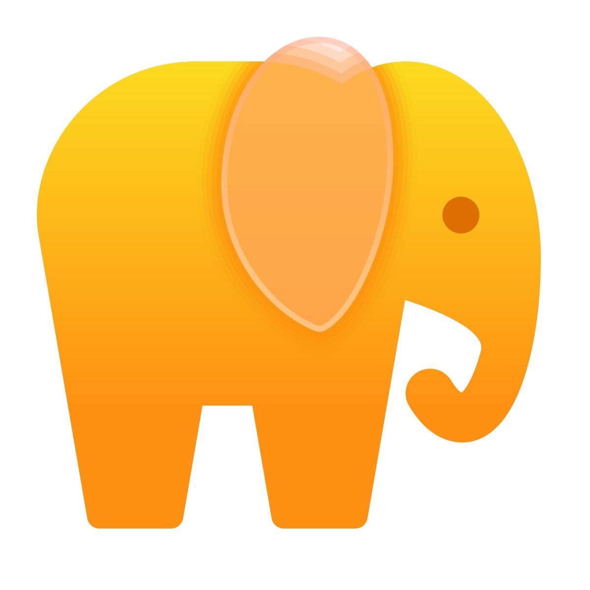 glassmorphism style elefante icon