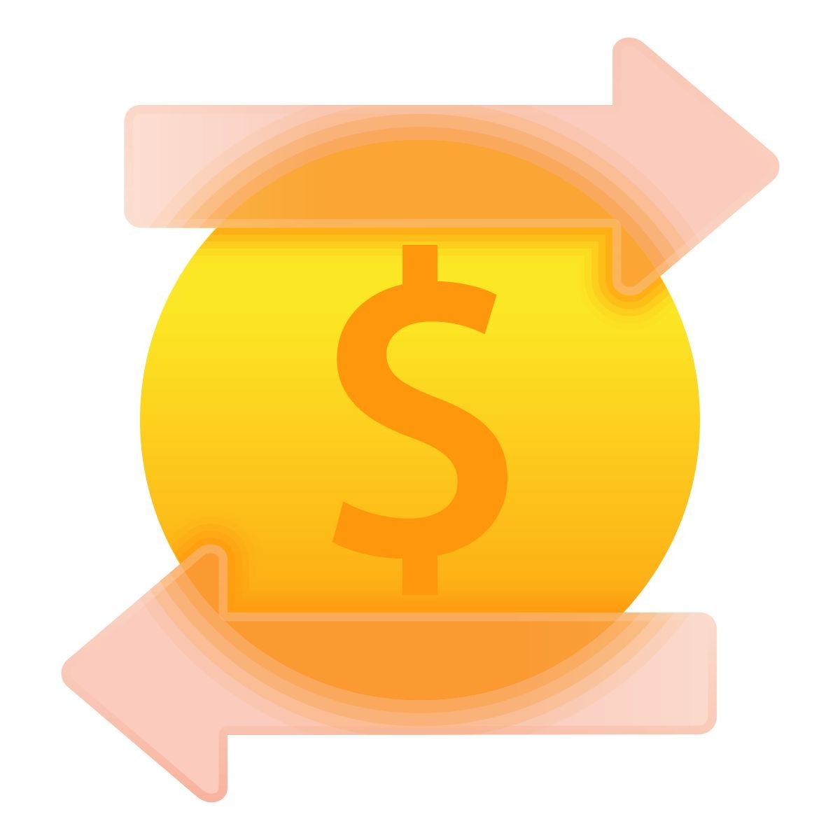 glassmorphism style 现金流 icon