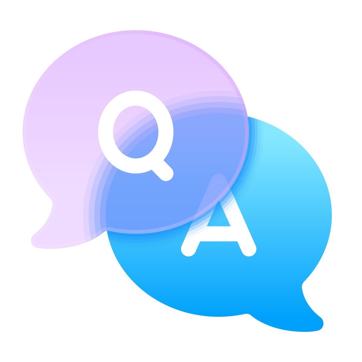icona faq glassmorphism stile