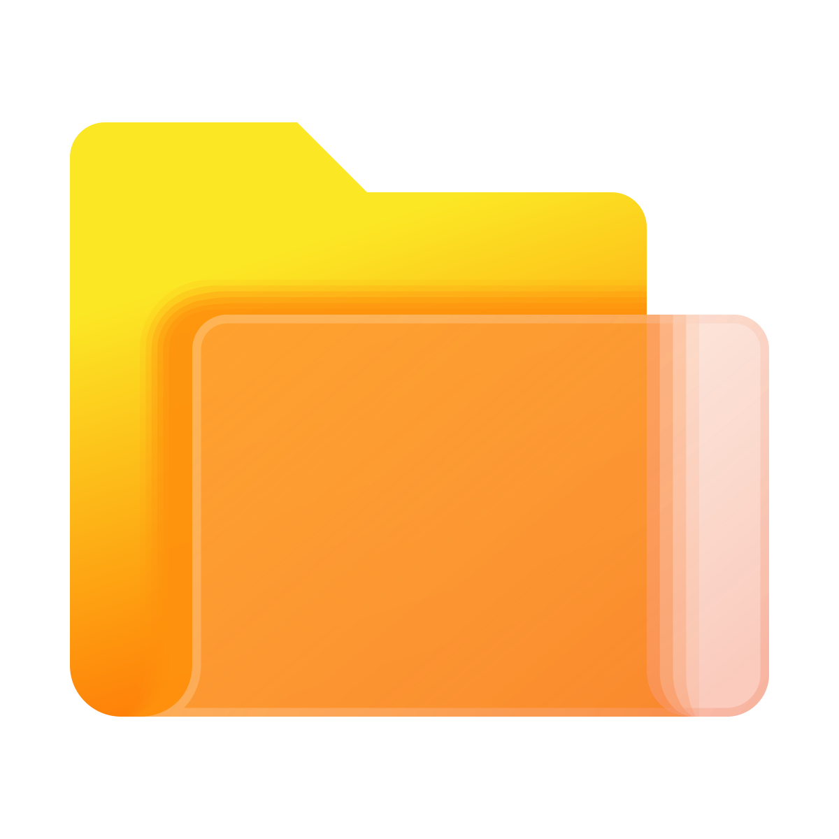 glassmorphism style folder invoices icon
