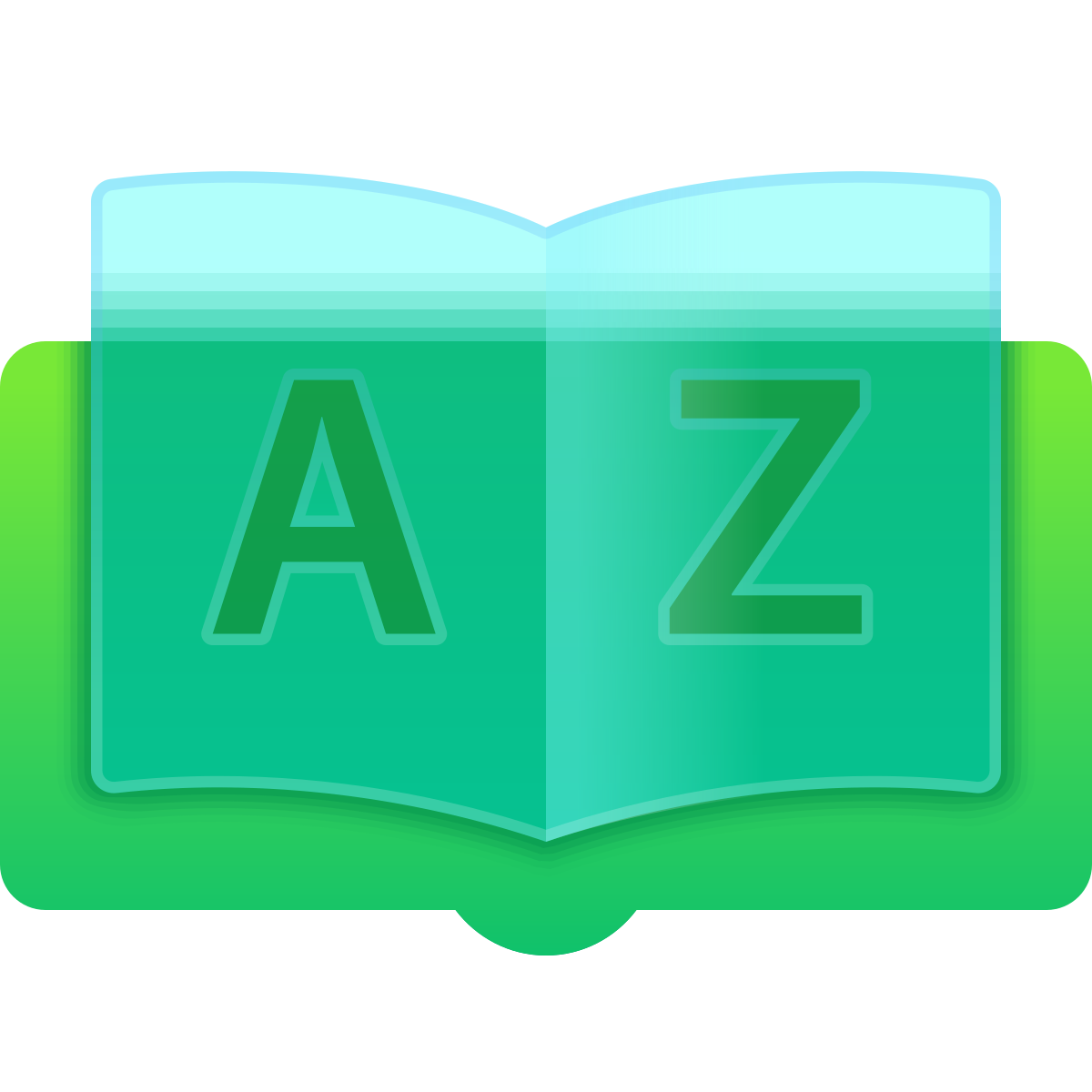 glassmorphism style glossary icon