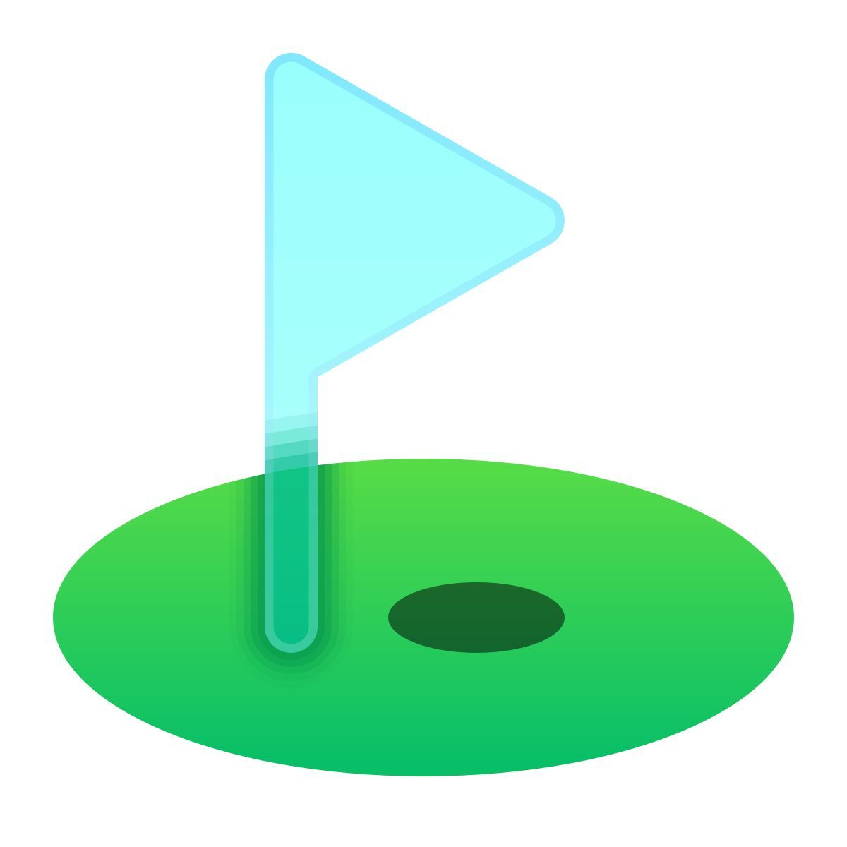 icona buca da golf glassmorphism stile