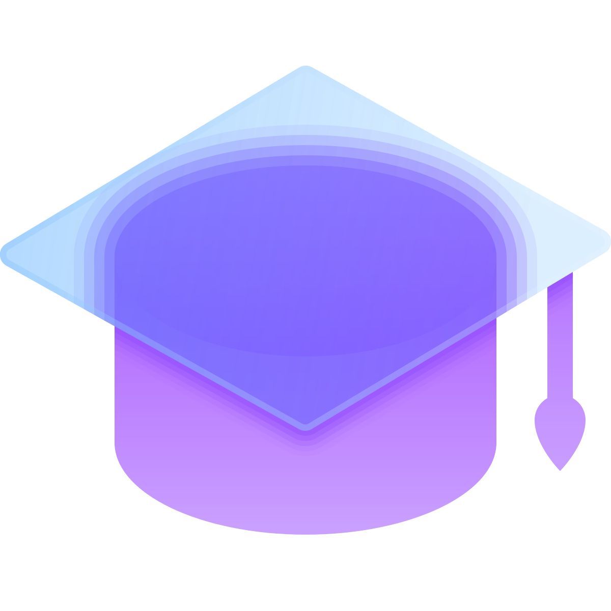 glassmorphism style 졸업 모자 icon