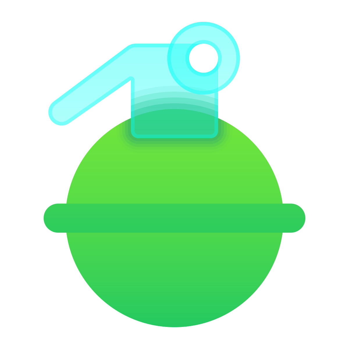 glassmorphism style grenade icon