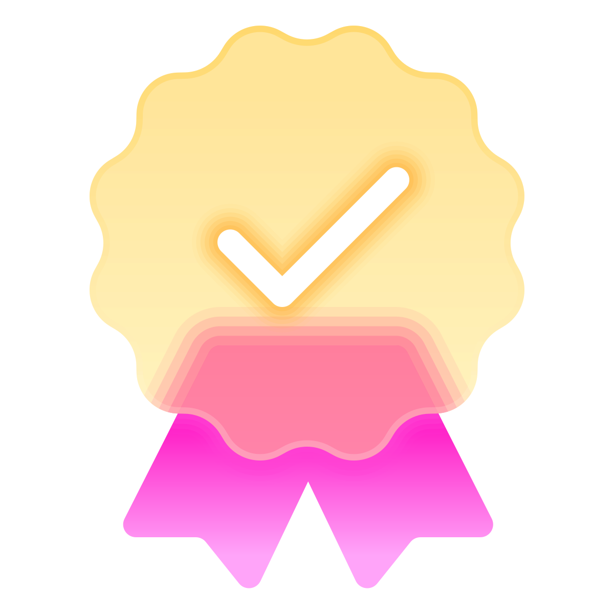glassmorphism style guarantee icon