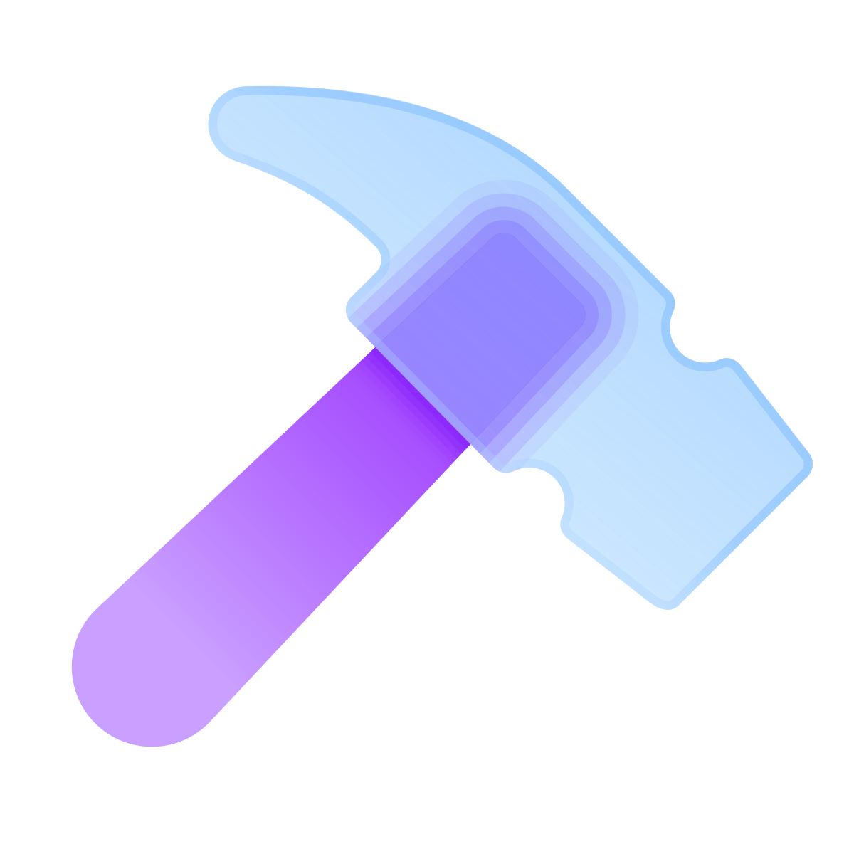 glassmorphism style hammer icon