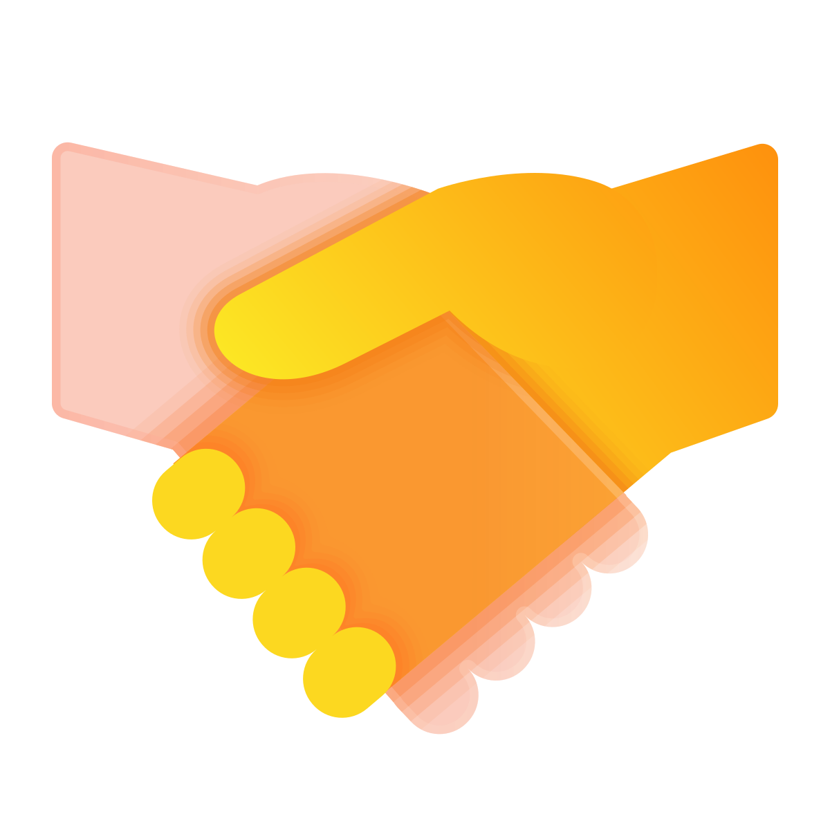 glassmorphism style handshake icon