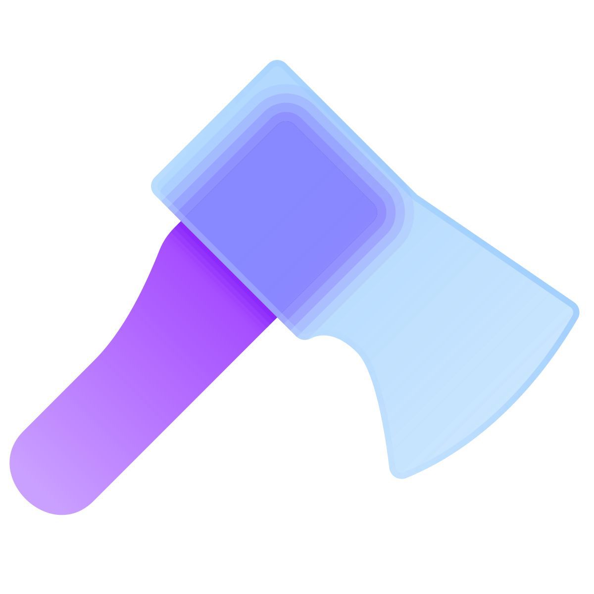 glassmorphism style hatchet icon