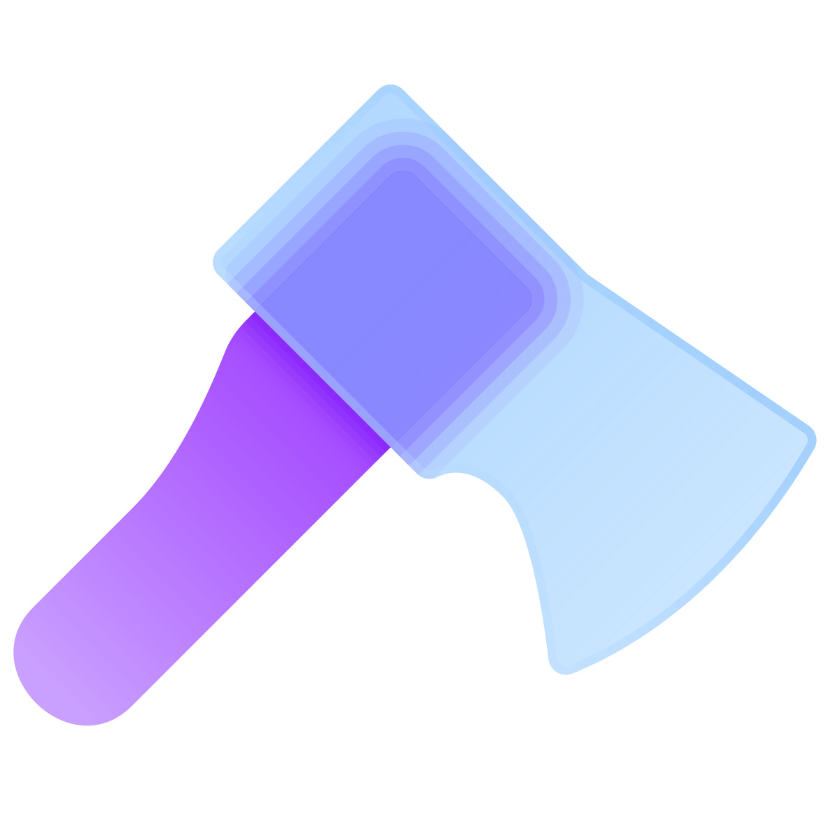 glassmorphism style hatchet icon