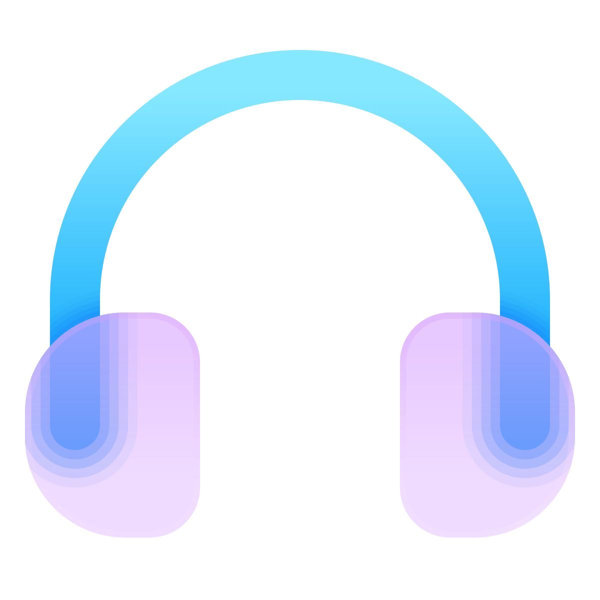glassmorphism style kopfhörer icon