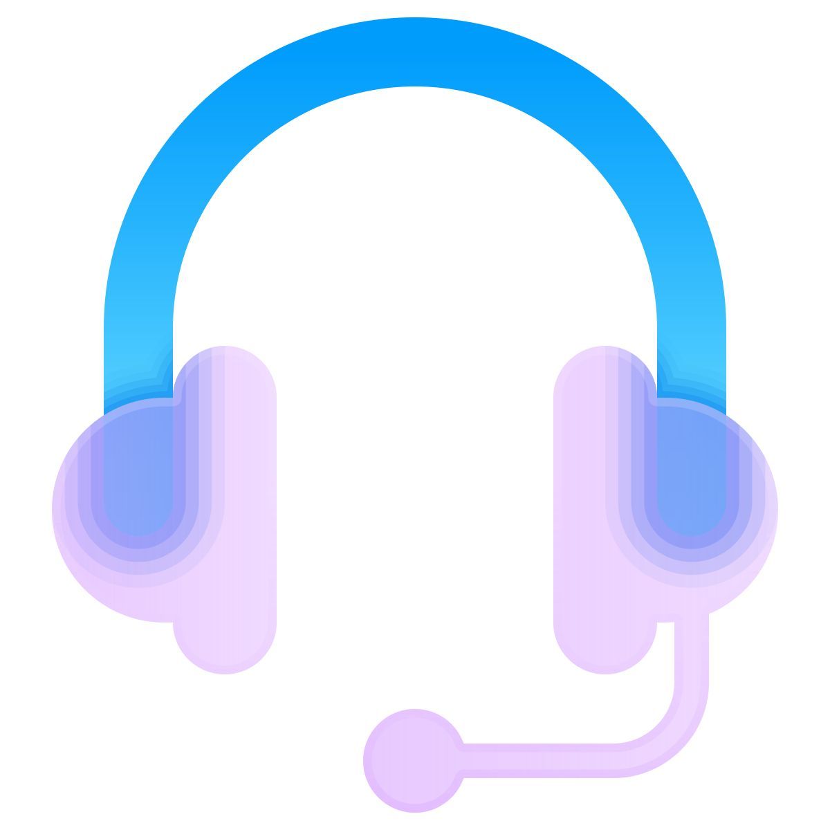 glassmorphism style headset icon
