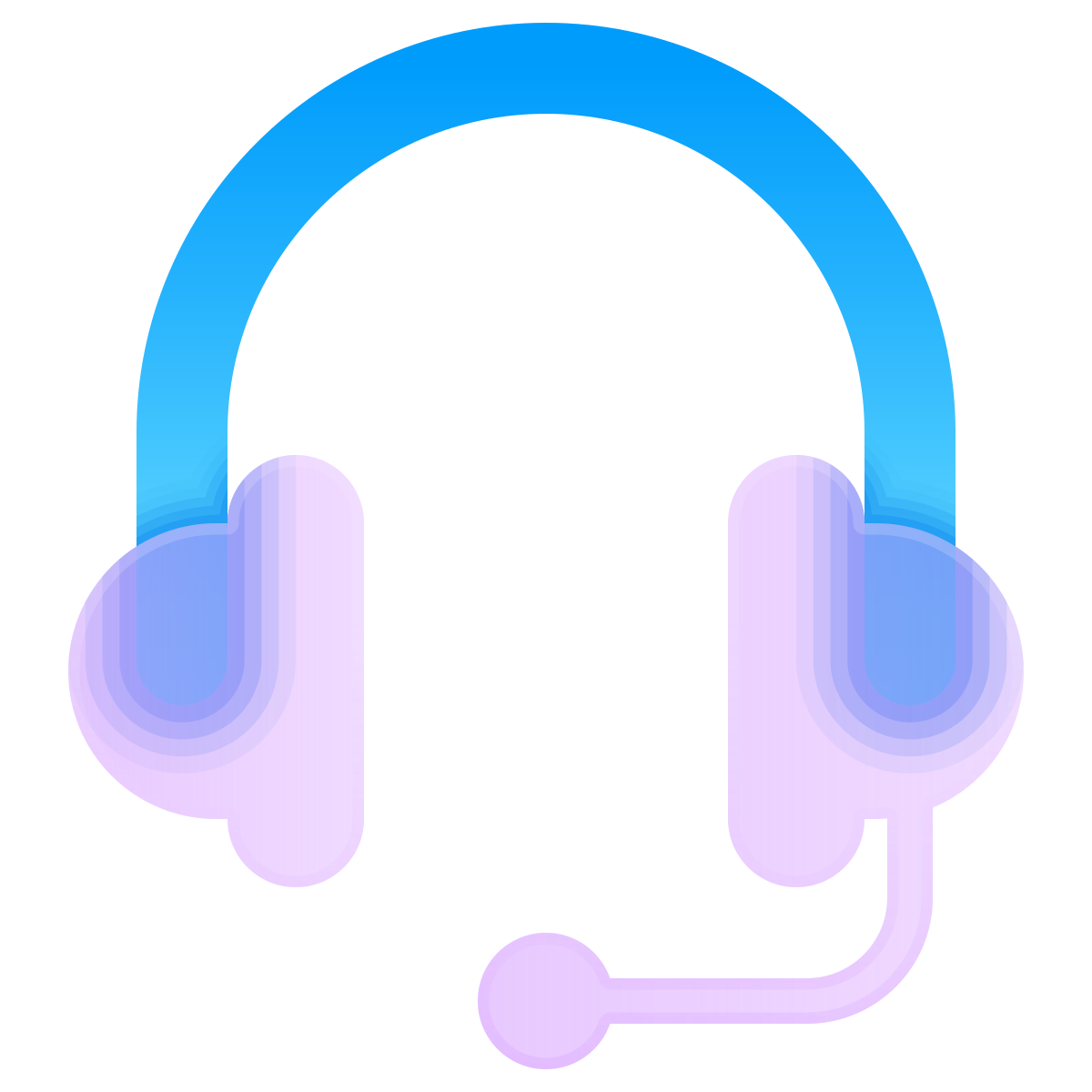 glassmorphism style headset icon