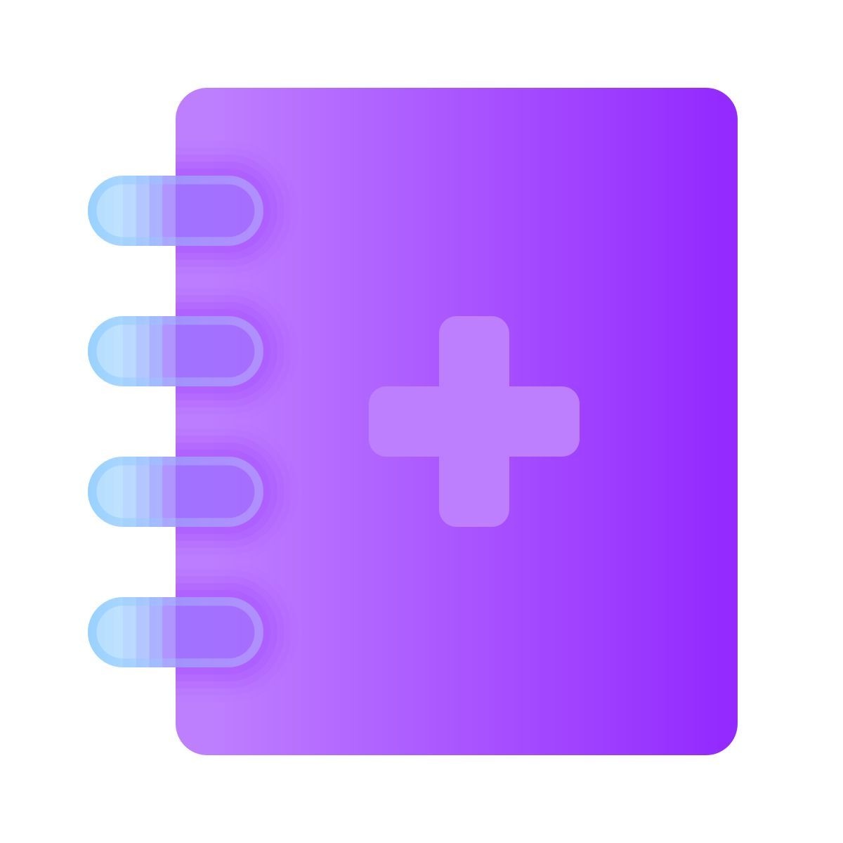 glassmorphism style textbook icon