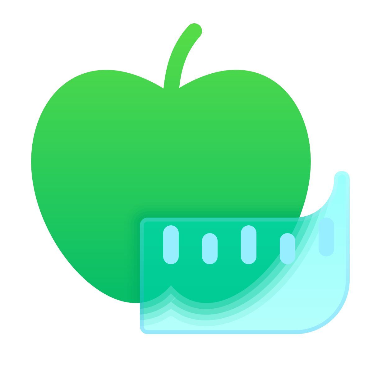 glassmorphism style здоровое питание icon