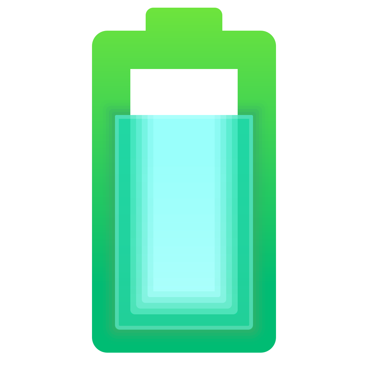 glassmorphism style high battery icon