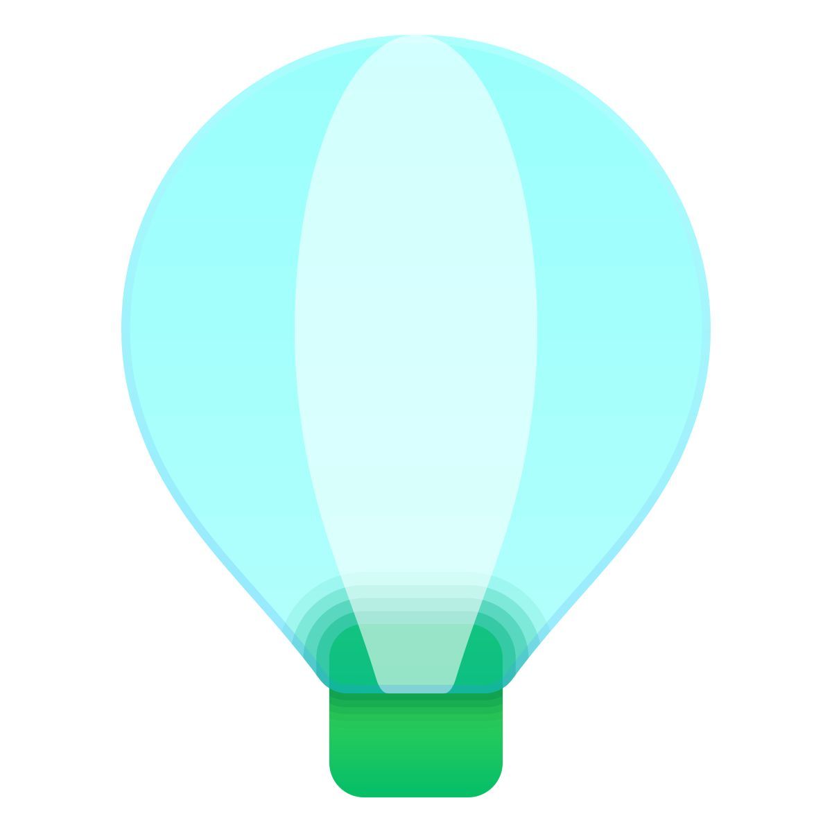glassmorphism Stil heißluftballon Icon
