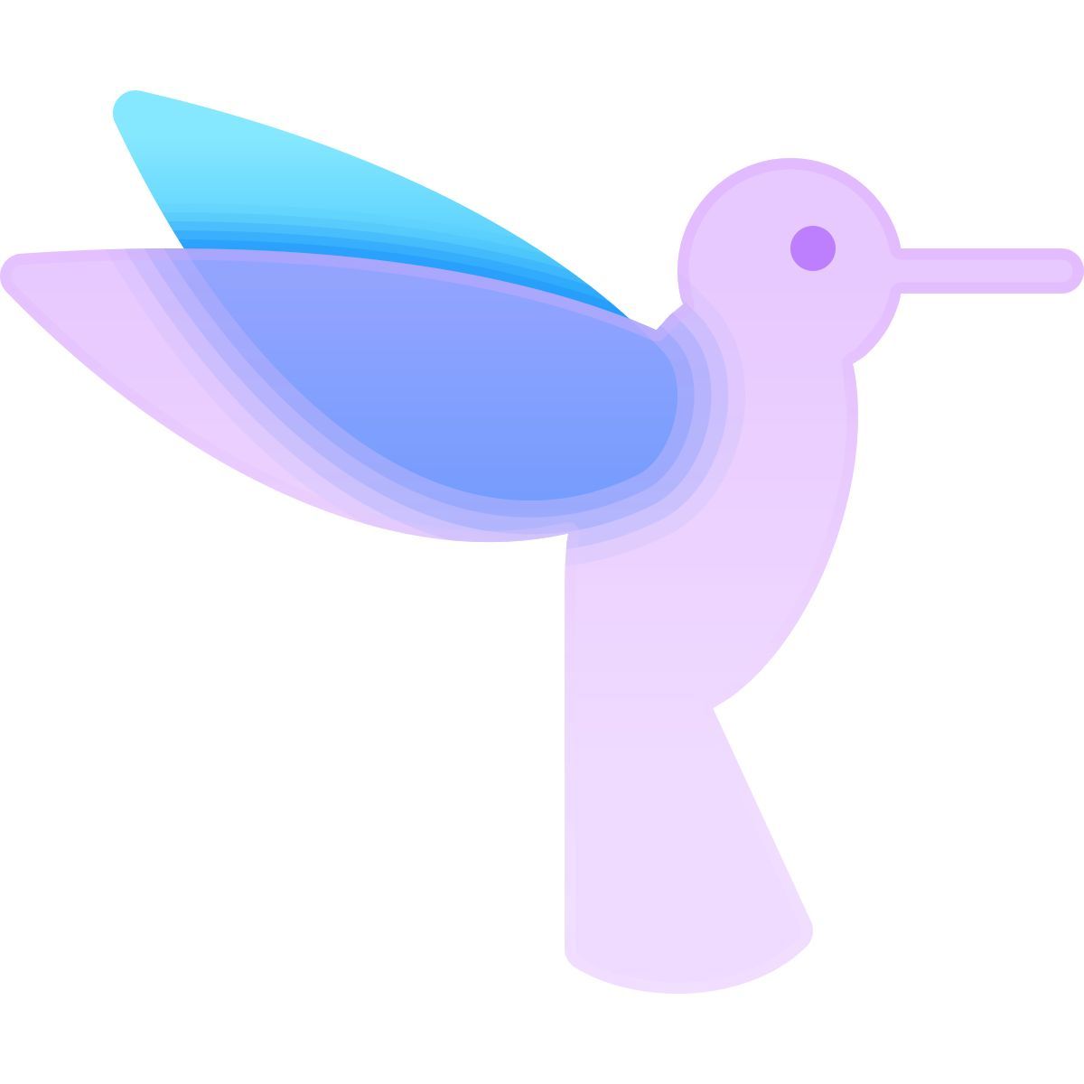 glassmorphism style ハチドリ icon