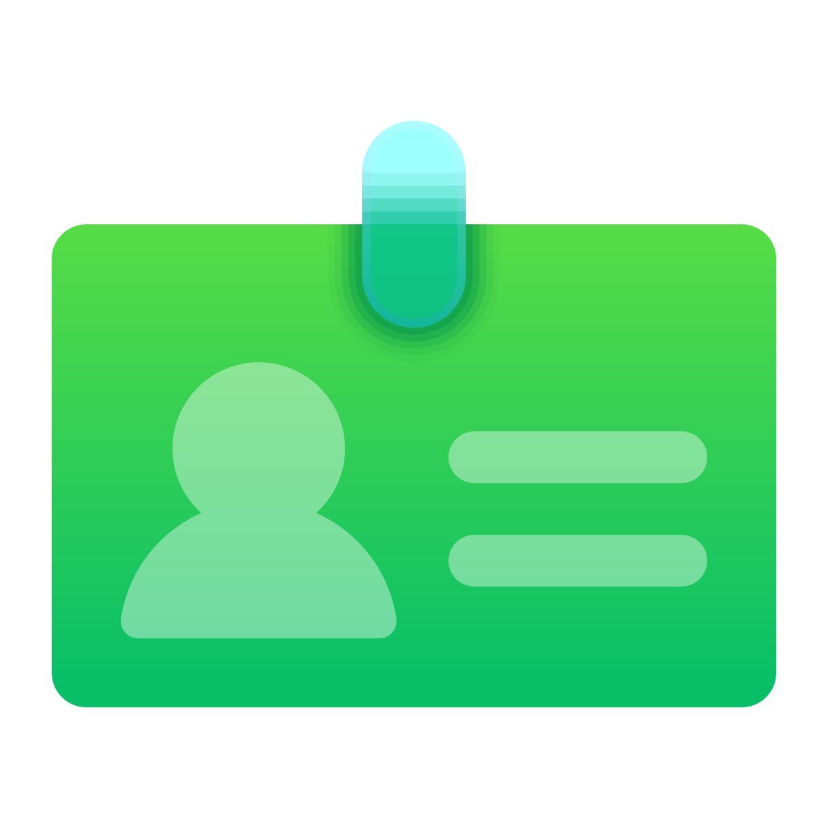 glassmorphism Stil ausweis Icon
