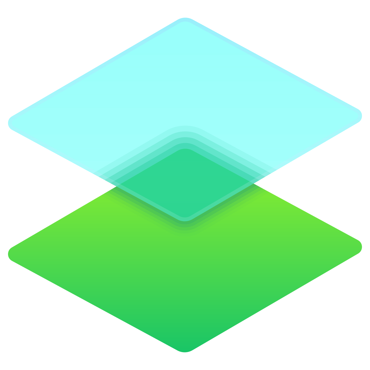 glassmorphism style layers icon