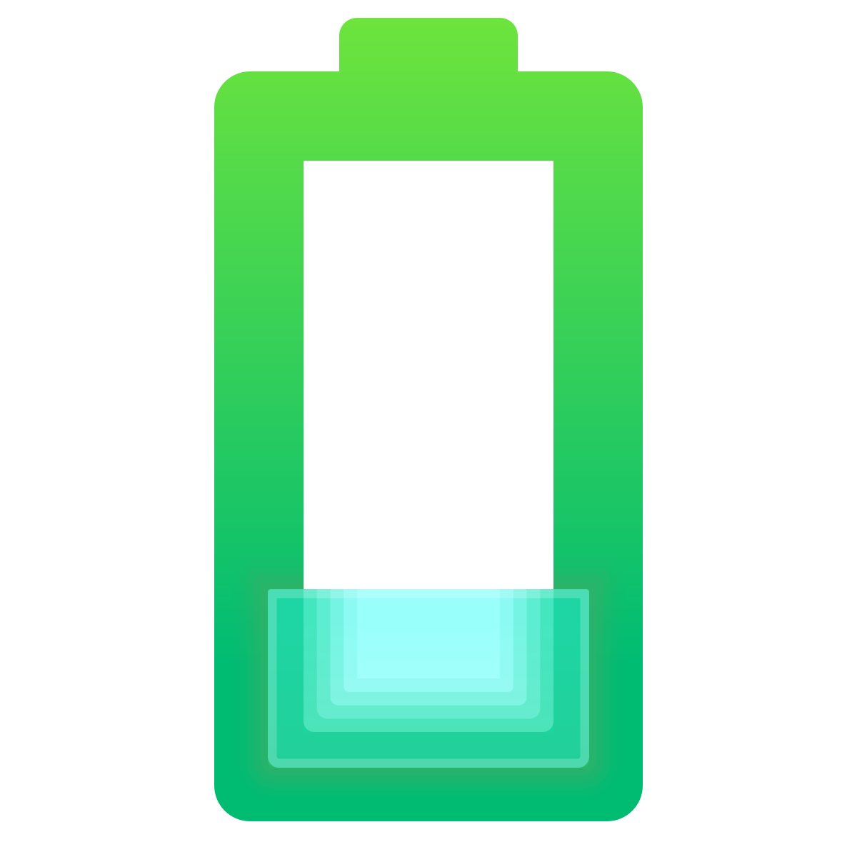 glassmorphism style low battery icon