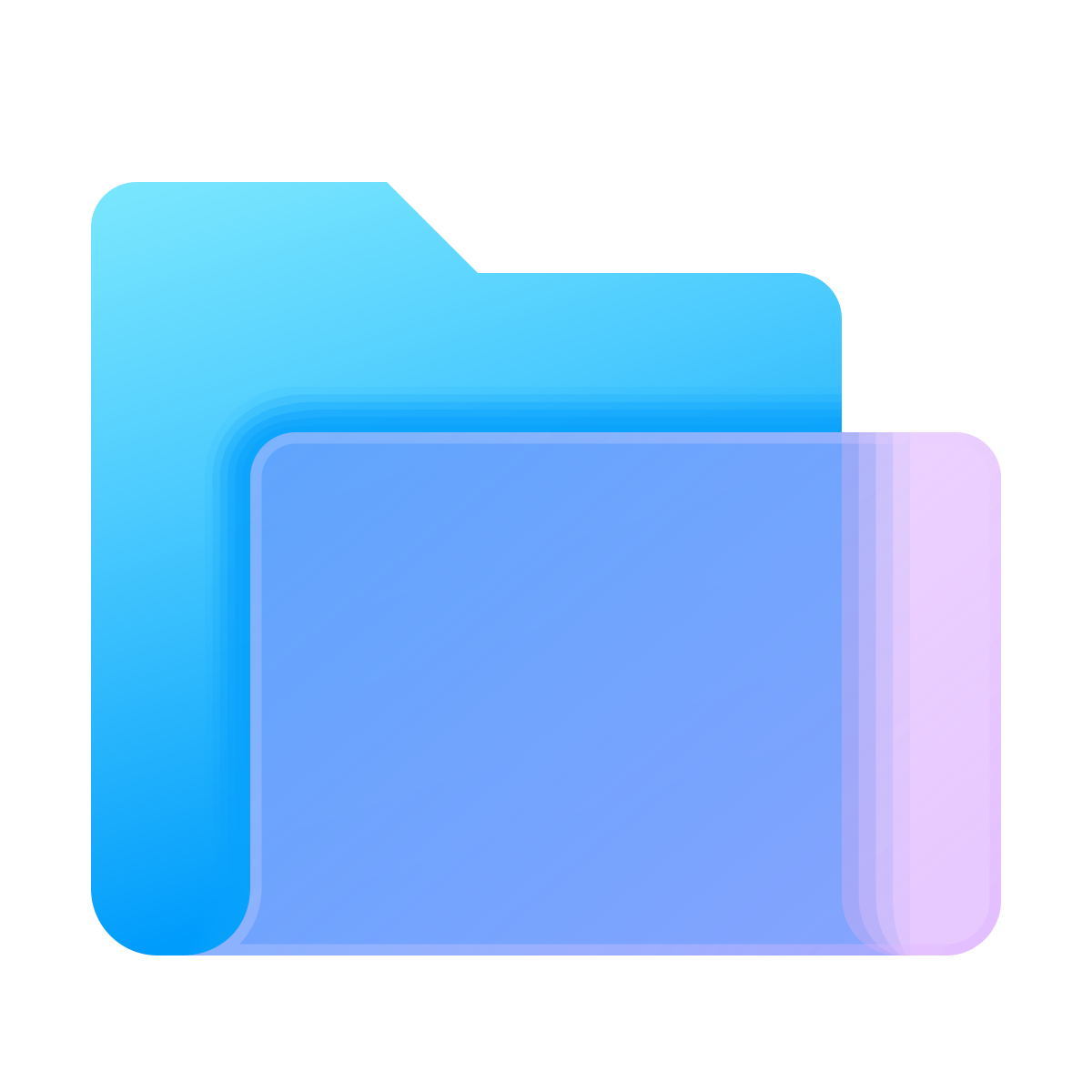 glassmorphism style mac folder icon