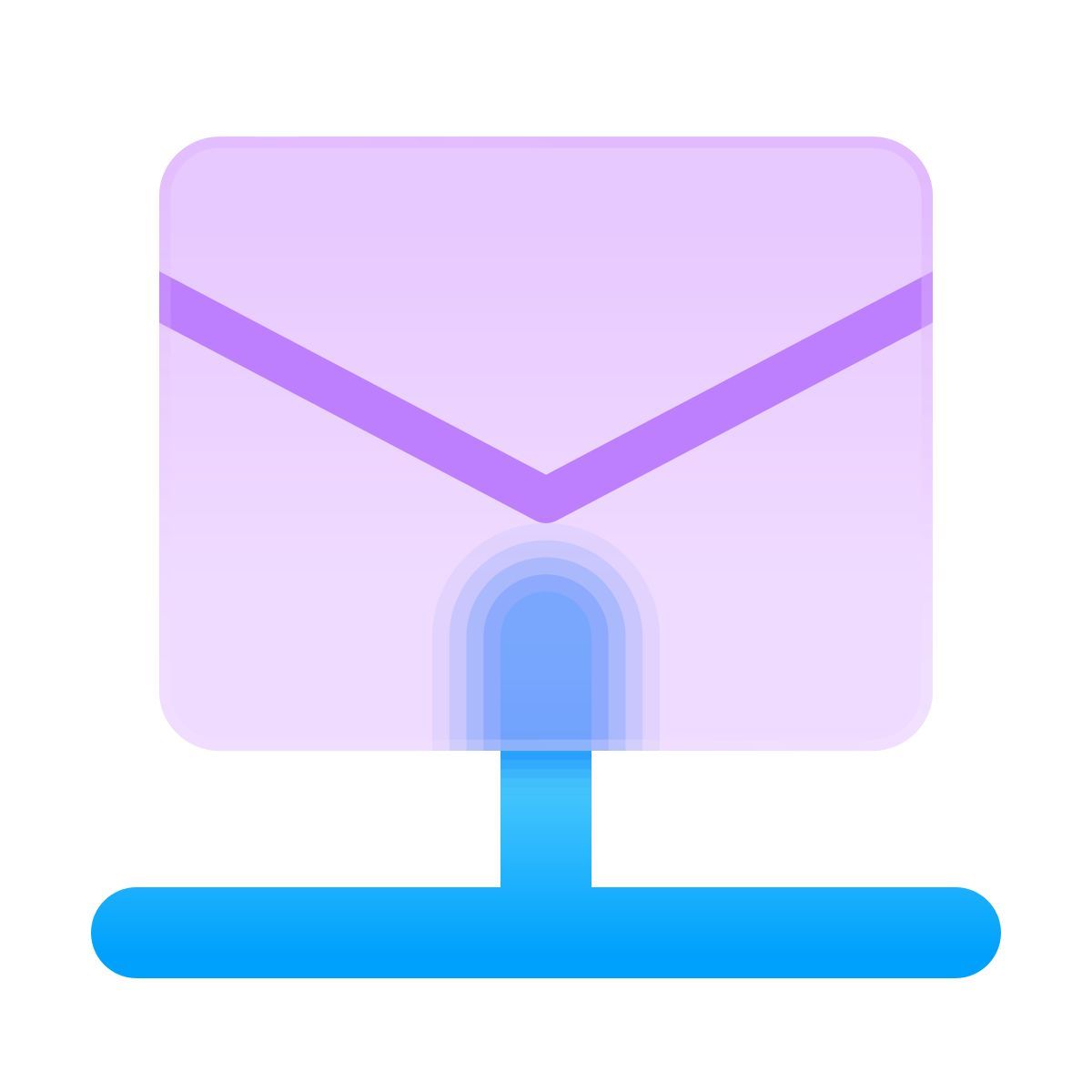 glassmorphism style 메일 네트워크 icon