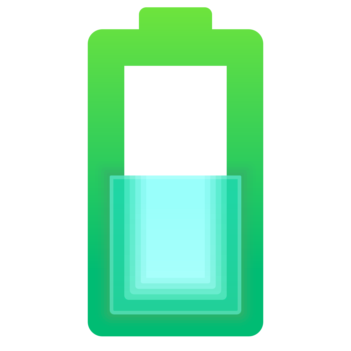 glassmorphism style medium battery icon