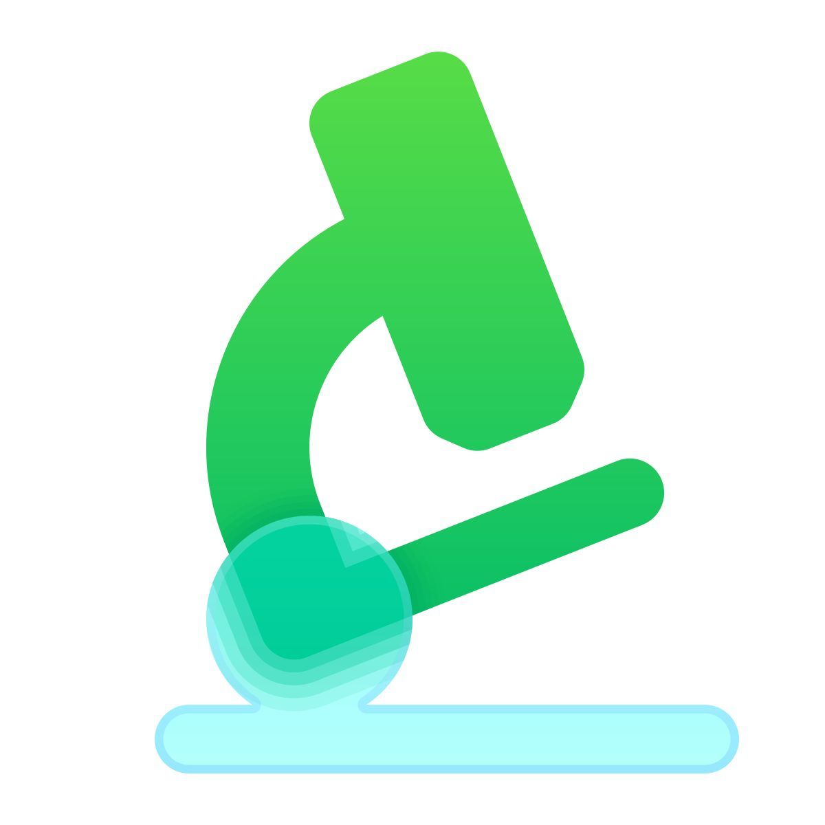 glassmorphism style 显微镜 icon