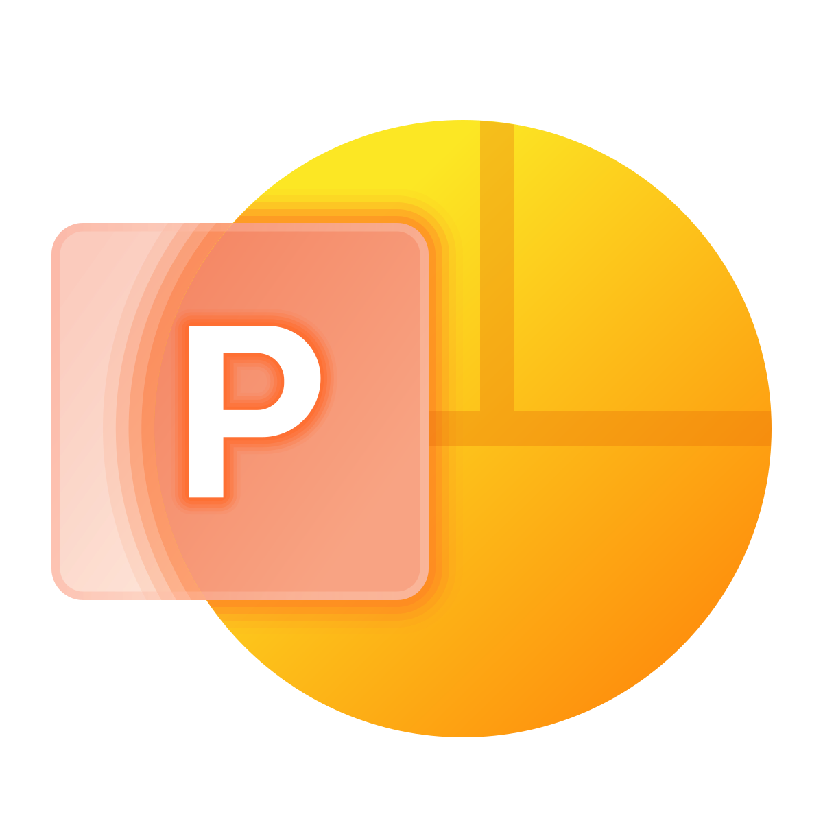 glassmorphism style microsoft powerpoint 2019 icon