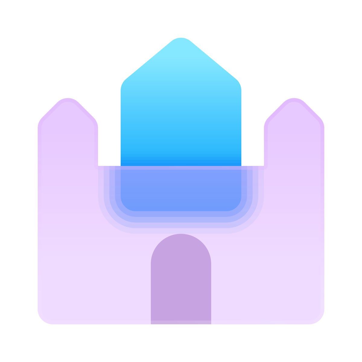 glassmorphism style monastère icon