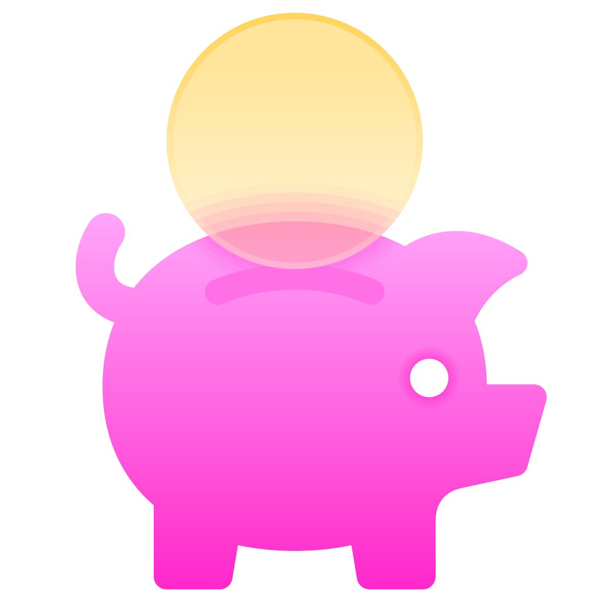 glassmorphism style money box icon