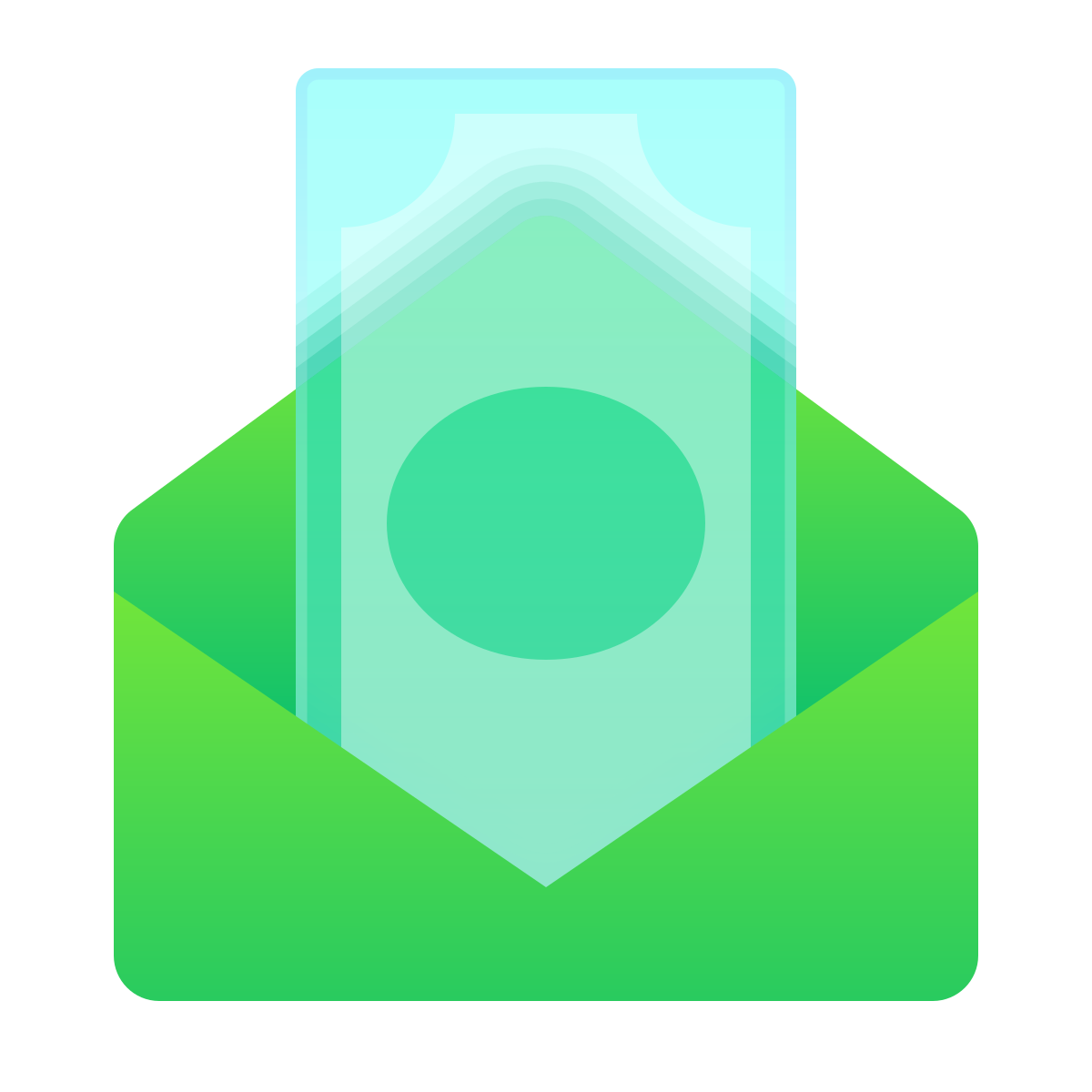 glassmorphism style money transfer icon