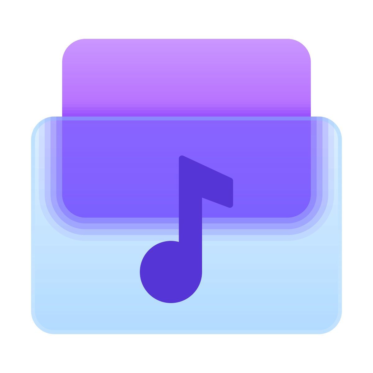 glassmorphism style music library icon