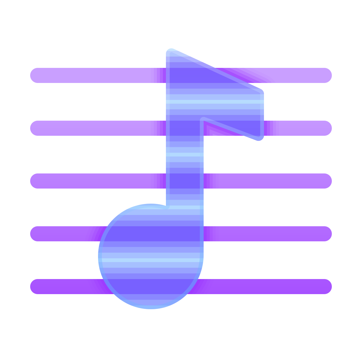 glassmorphism style music transcript icon