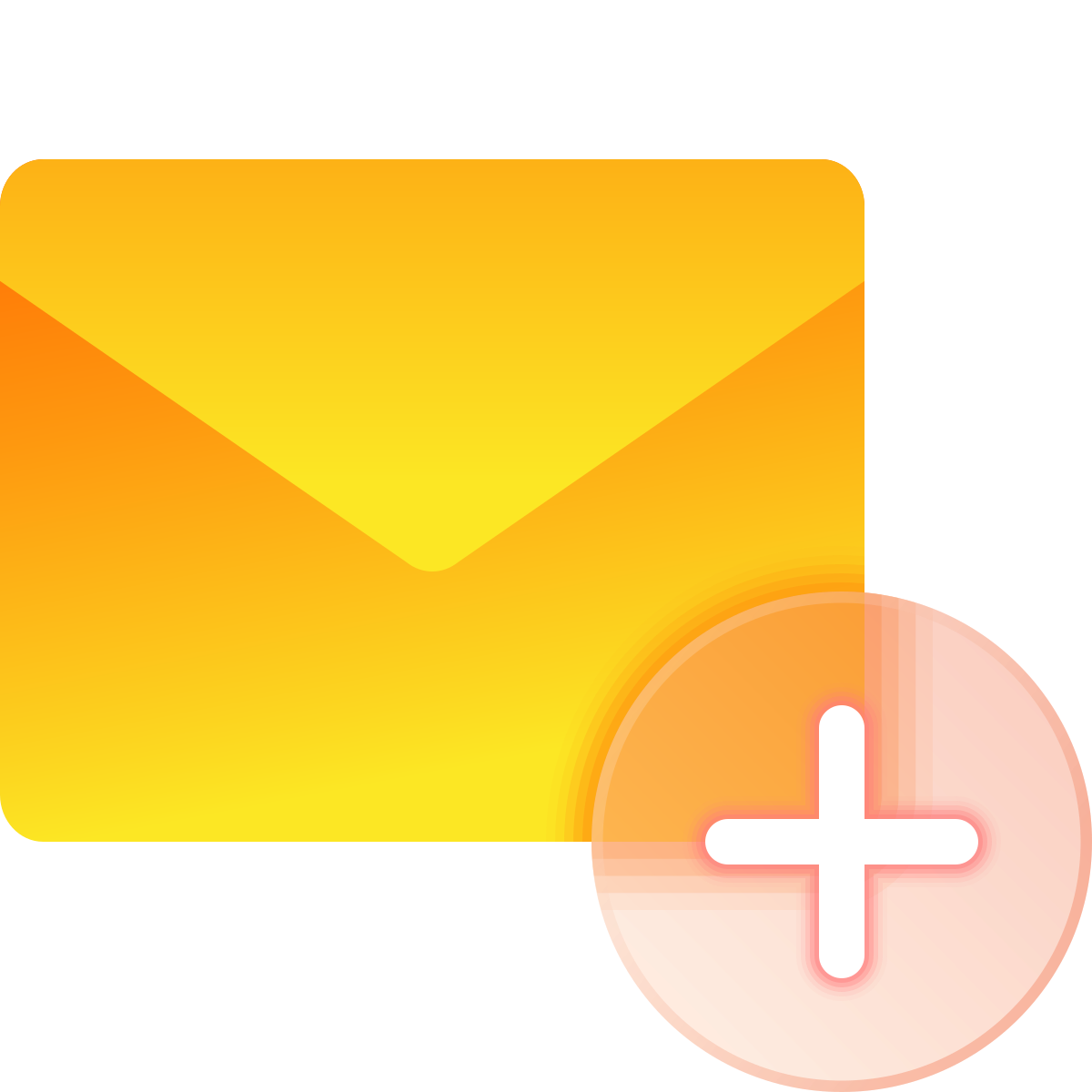 glassmorphism style new message icon