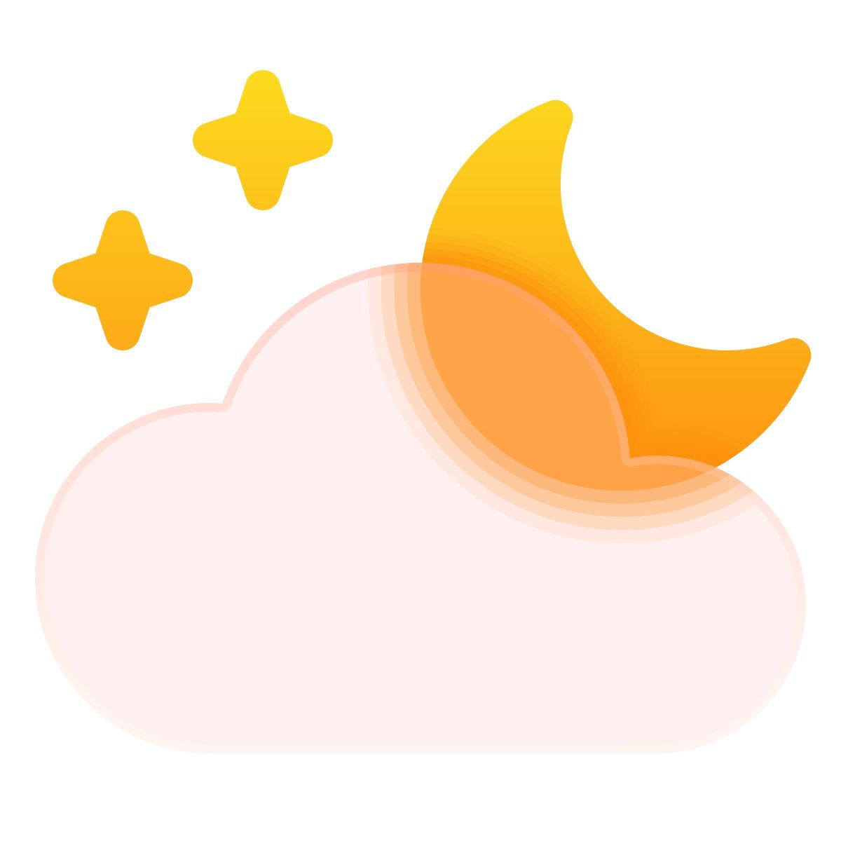 glassmorphism style ночь icon