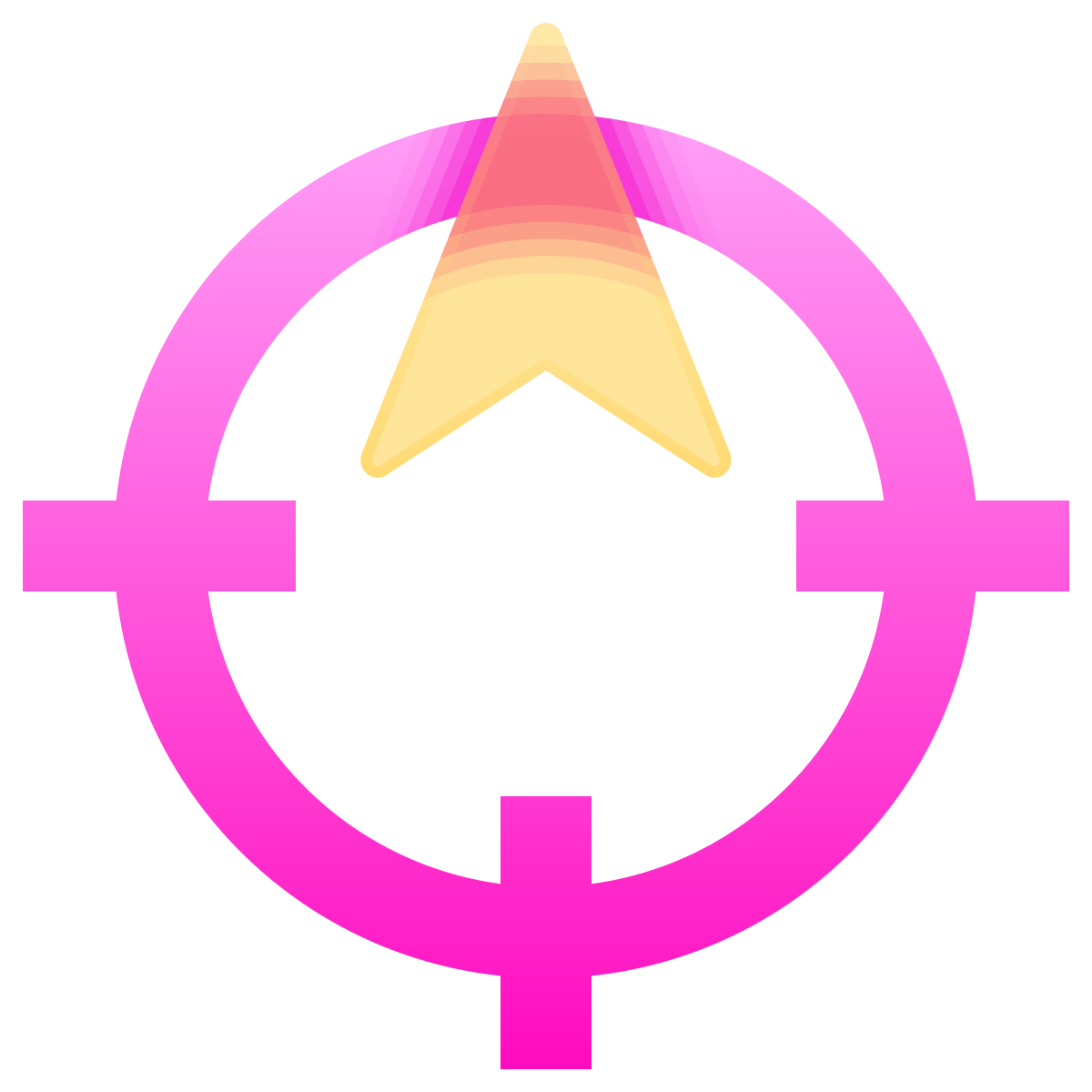 glassmorphism style north direction icon
