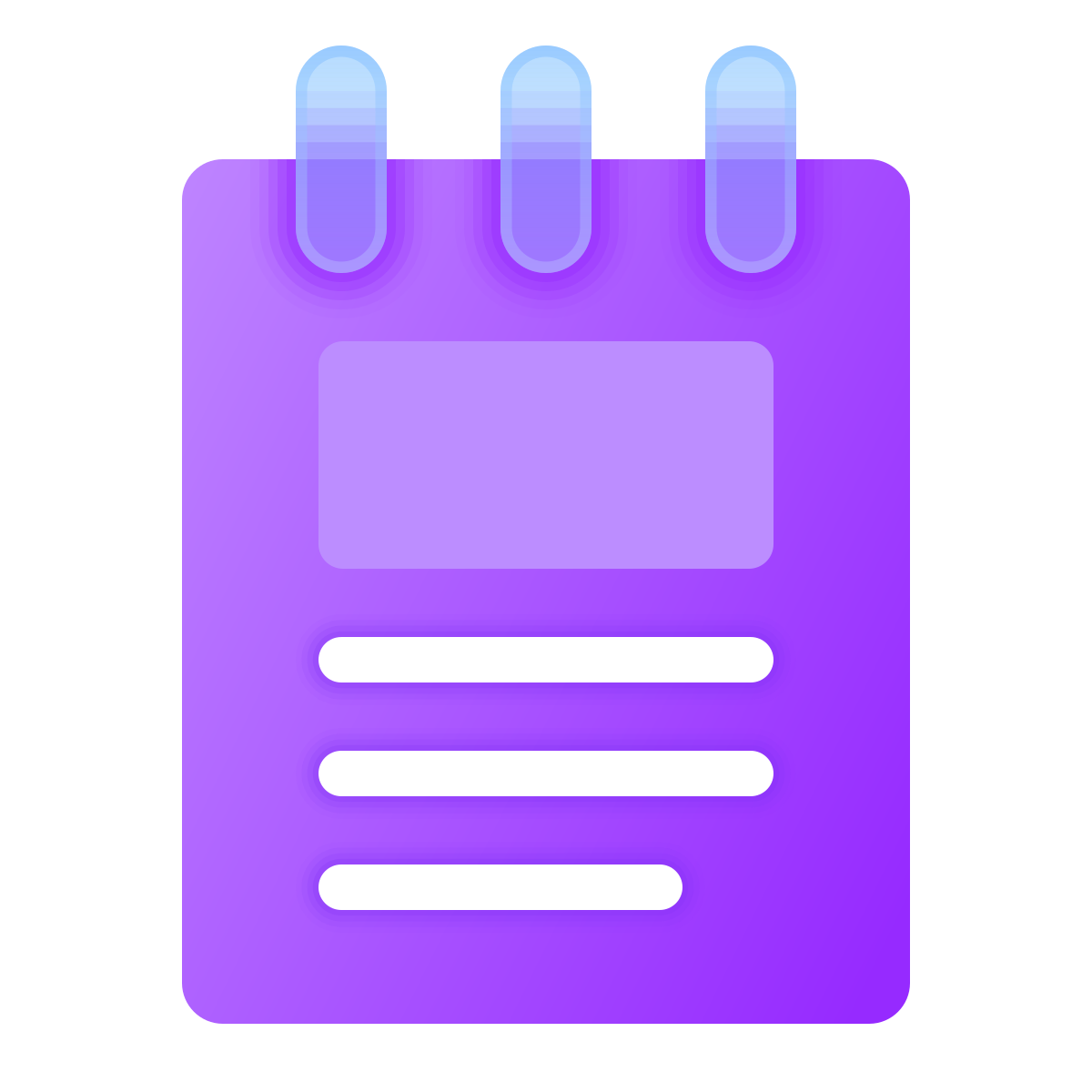 glassmorphism style notepad icon