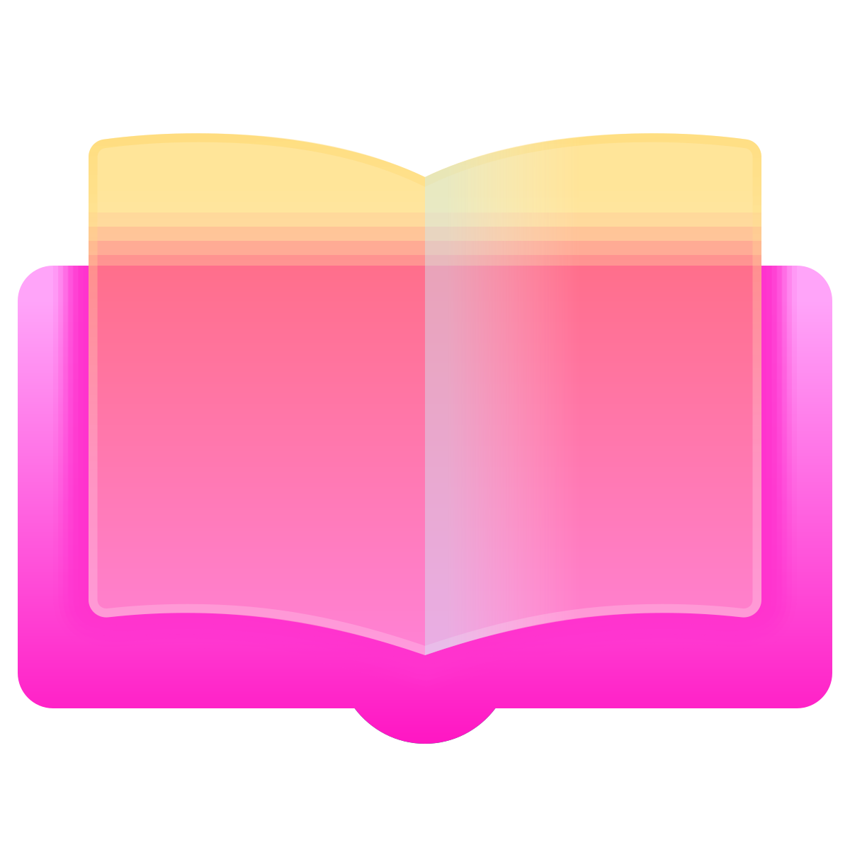 glassmorphism style open book icon