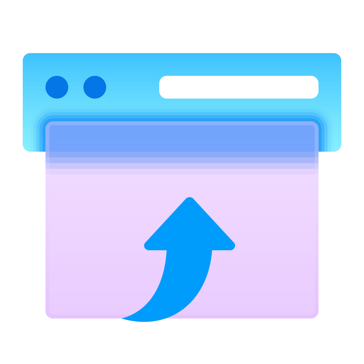 glassmorphism style open in browser icon