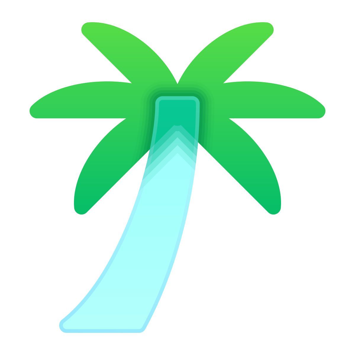 icono palmera glassmorphism estilo