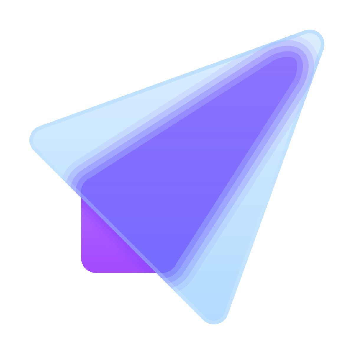 glassmorphism style 紙飛行機 icon