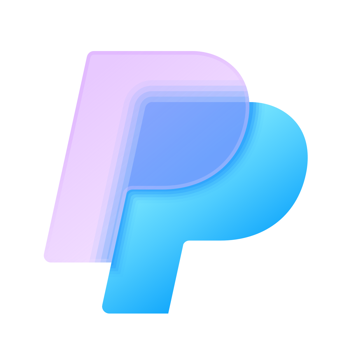 glassmorphism style paypal icon