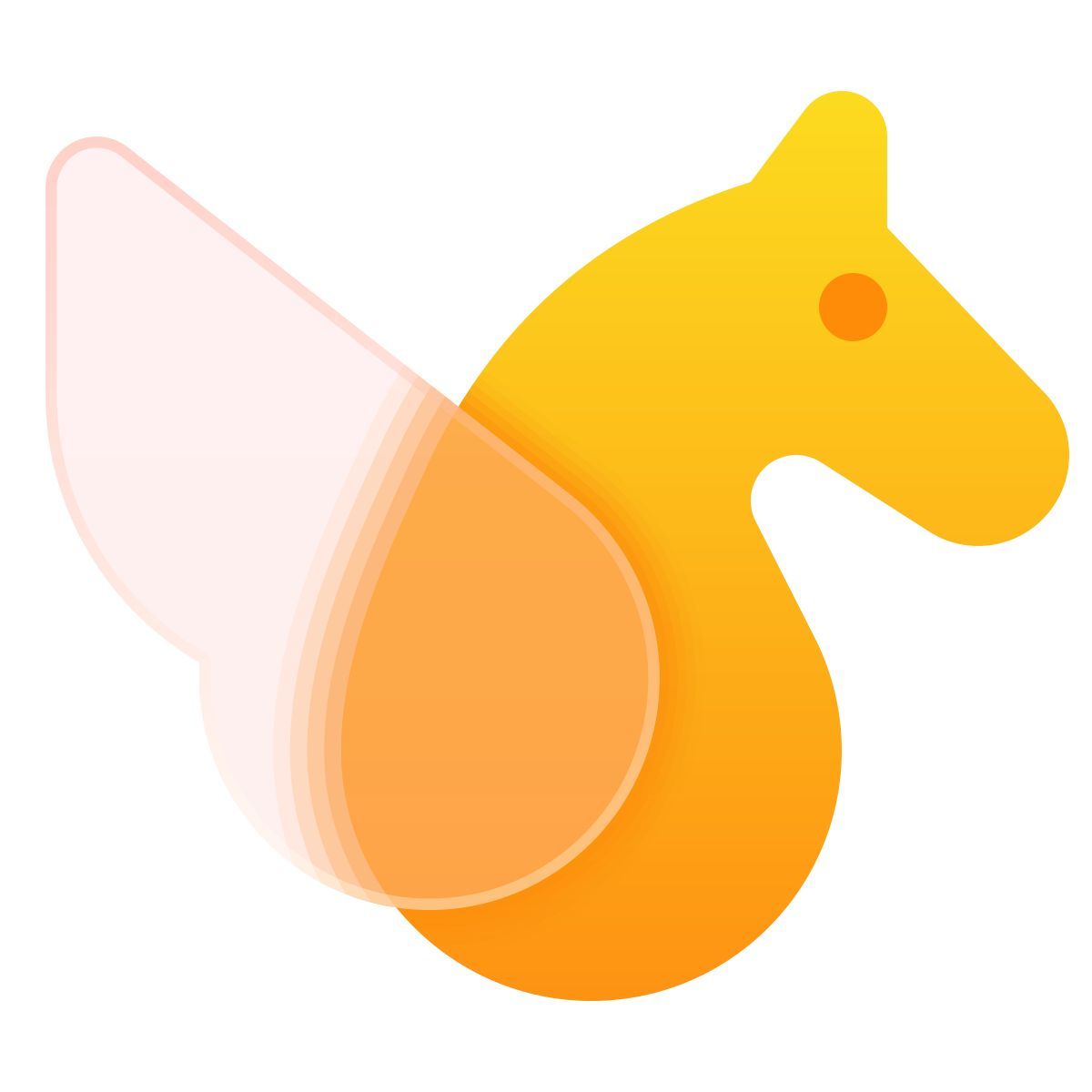 glassmorphism style pegasus icon