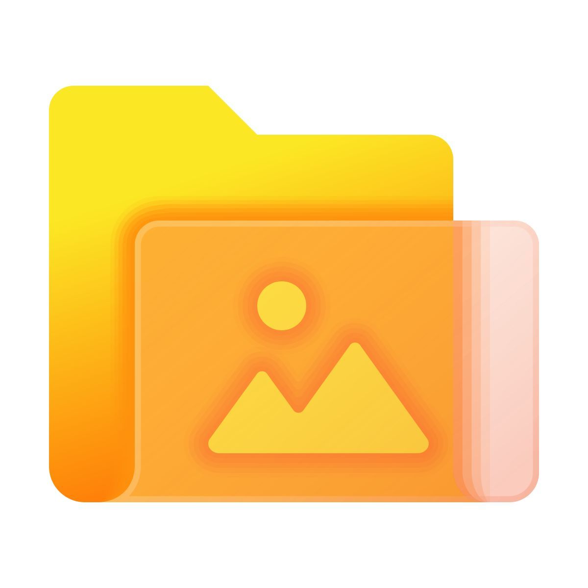 glassmorphism style cartella immagini icon