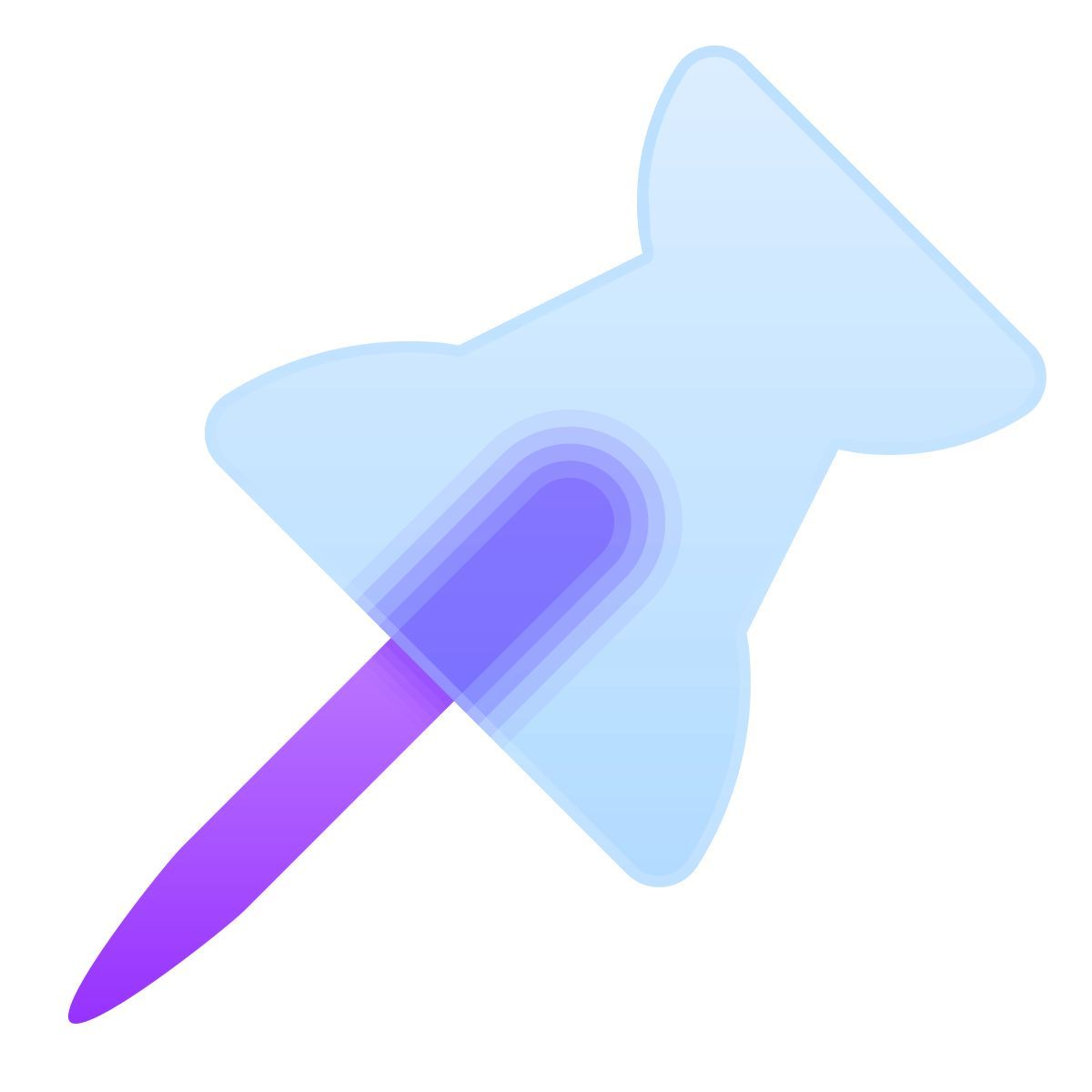 glassmorphism style pin icon